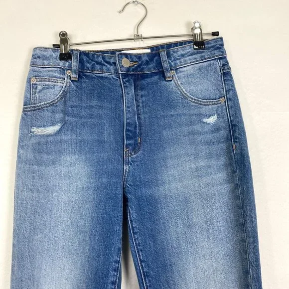 ROLLA'S Miller Mid-High Rise Distressed Slim Straight Leg Jeans Blue 24 - Picture 3 of 9